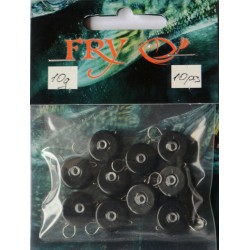 Груз ушастый рыбацкий, таблетка (эксцентрик) цвет Silvereyes Black, 10шт в уп., вес 10г